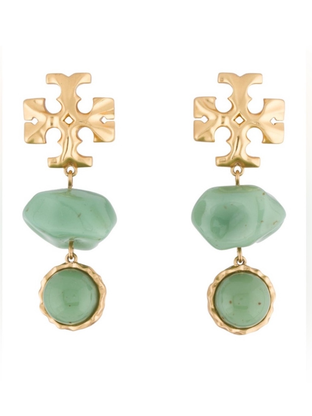 Authentic Tory Burch Resin Clip On Earrings